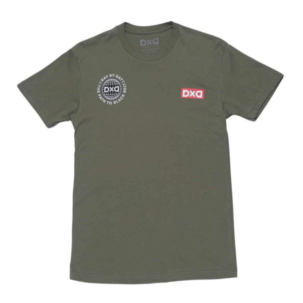 Red Stripe Tee - Olive